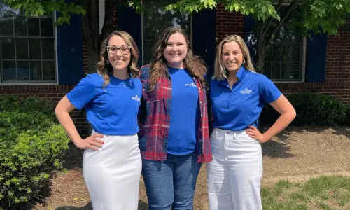 Office Staff Members at Great Roofing & Restoration outside of the office building in Westerville, Ohio.